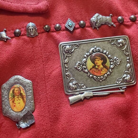 Double D Ranch red southwest Annie Oakley pin jacket sz Medium - Picture 4 of 8